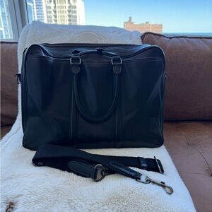 Coach Black Leather Briefcase/Bag with Detachable Strap